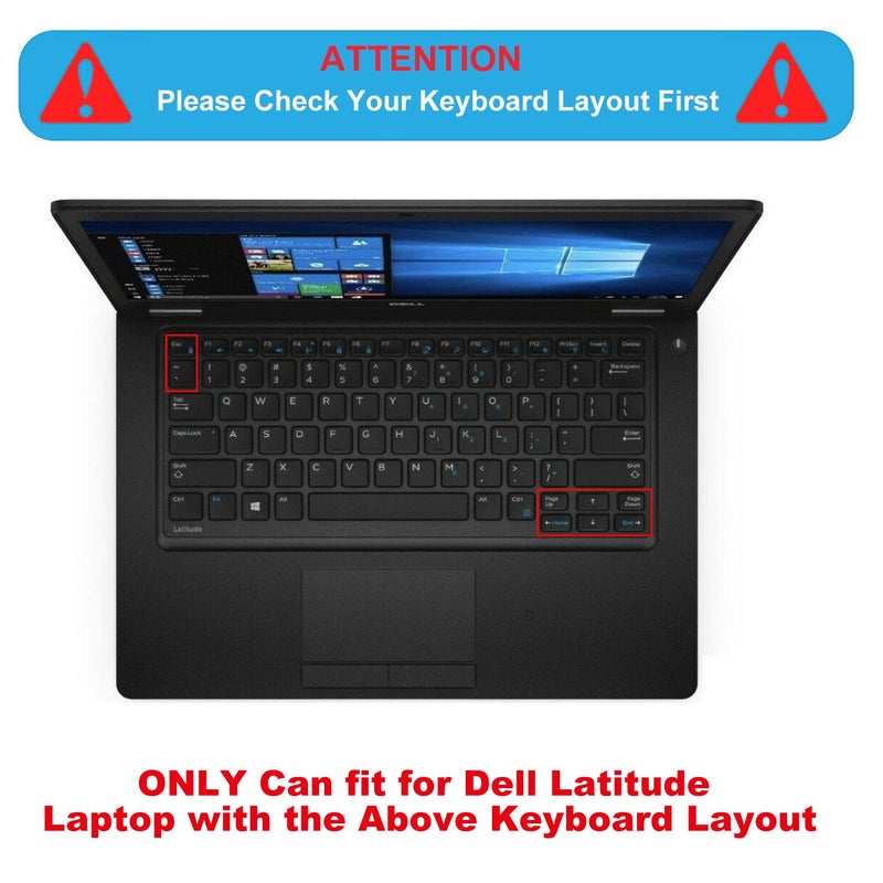 MUBUY-GOL Keyboard Cover for Dell Latitude 5480 5490 7490 5491 E5490 E5491 E5450 E5470 E7450 E7470 7480 E7480, Dell Latitude 13 14 US Keyboard Cover-Mint Green - Image 2